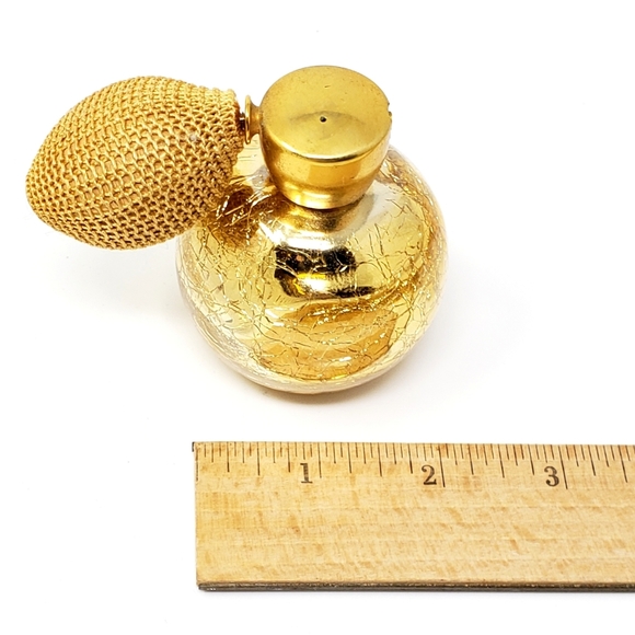 VTG Perfume Bottle Holmspray Gold Crackle Atomizer - Picture 4 of 5